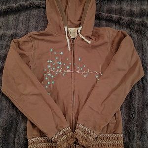 Element Junior's Zip Up Hoodie Medium Brown